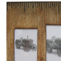 Benjara Rectangular Distressed Wooden Frame with 4 Photo Slots, Brown Thumbnail - 1