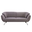 Benjara Sofa with Slight Flared Arms and Angled Metal Legs, Gray Thumbnail - 1