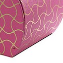 Benjara Travel Jewelry Case with 2 Drawer Storage and Wavy Textured Pattern, Pink Thumbnail - 1