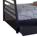 Benjara Wooden Twin Over Full Bunk Bed with Wheel Supported Bottom Drawers, White Thumbnail - 1