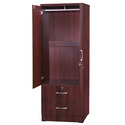 Better Home Products Grace Armoire Wardrobe with Mirror & Drawers in Mahogany Thumbnail - 1