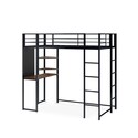 BUTLBLK Buckland Twin Loft Bed in powder coating black color Thumbnail - 1