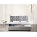 Casabianca Home Parker queen storage bed in gray velvet fabric. Thumbnail - 1