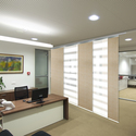 Domovina 5 Panel Track Vertical Blinds, Adjustable 58-110"W x 91.4"H - Kindal/Shel Thumbnail - 1