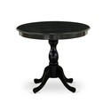 Modern Round Dining Table Set with 2 Fabric Chairs - 36 Inch Thumbnail - 1