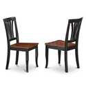 East West Furniture AMAV3-BCH-W 3-Piece Table Set Contains a Kitchen Table and 2 Modern Dining Chairs with Slatted Back - Black Finish Thumbnail - 1