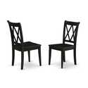 Wooden Dining Set Black Finish Table Chairs Double X Back Thumbnail - 1