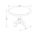 East West Furniture AMT-LBL-TP Antique Modern Kitchen Table - a Round Dining Table Top with Pedestal Base, 36x36 Inch, Multi-Color Thumbnail - 1