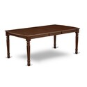 Mahogany Dining Table Set with 6 Fabric Chairs - 42x78 Inch Thumbnail - 1