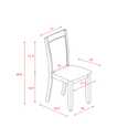 Light Beige Linen Fabric Dining Chair Set Walnut Finish Thumbnail - 1