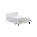 White Velvet Queen Size Bed Headboard Burgundy Nightstand Set Thumbnail - 1