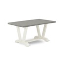 Dining Set - Baby Blue Chairs Nailheads Cement Table Bench Thumbnail - 1