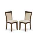 Rectangular Dining Table & Distressed Finish Linen Chairs Set Thumbnail - 1