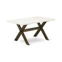 Modern 7 Piece Dining Set - Dark Khaki Linen Chairs Thumbnail - 1