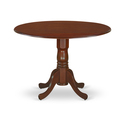 Round Dining Table Set - 3 Piece Wood Table & Chairs - Kitchen Dinette Set - Beige Linen Fabric Thumbnail - 1