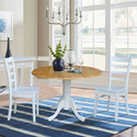 International Concepts 42 in. Dual Drop Leaf Table with 2 Ladder Back Dining Chairs - 3 Piece Dining Set Thumbnail - 1