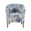 Multi-Colored Coral Print Club Chair - Linon Thumbnail - 1