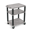 Luxor 34"H AV Cart - Three Shelves - Black Legs Thumbnail - 1