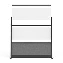 Luxor Modular Wall Room Divider System - Black Frame - 70" x 70" Add-On Wall - Wide Paneling Thumbnail - 1
