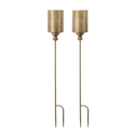 Melrose International Gold Punched Metal Candle Holder Garden Stake (Set of 4) Thumbnail - 1