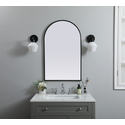 Metal Frame Arch Mirror 22x36 Inch in Black Thumbnail - 1