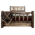 Homestead Collection Twin Storage Bed w/ Laser Engraved Bronc Design, Stain & Clear Lacquer Finish Thumbnail - 1