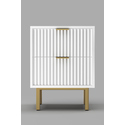 Classic White Nightstand with Mahogany Construction - Origins by Alpine Thumbnail - 1