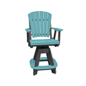 American Furniture Classics Model 130-C-ARB Counter Height Swivel Arm Chair in Aruba Blue on a Black Base Thumbnail - 1