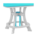 American Furniture Classics Model 44S-C-ARW Counter Height Square Table in Aruba Blue with White Base Thumbnail - 1