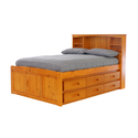 OS Home and Office Model 82121K12-22 Solid Pine Full Captains Bookcase Bed with 12 drawers in Warm Honey Thumbnail - 1