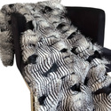 Plutus Brands Black and White Feather Faux Fur Luxury Throw Blanket Thumbnail - 1