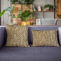 Luxury Burnished Bronze Yarns Throw Pillow - Double Sided with Twig Pattern Thumbnail - 1