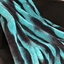 Plutus Brands Teal Black Wild Ocean Faux Fur Luxury Throw Blanket Thumbnail - 1