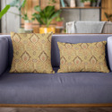 Plutus Brands Vintage Gold Romero Woven Luxury Throw Pillow Thumbnail - 1