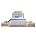 Republic Design House Aubrey Upholstered "Mammoth" Platform Bed with 2 Drawers Thumbnail - 1