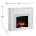 SEI Highgate Faux Cararra Marble Touch Screen Electric Media Fireplace - White Thumbnail - 1