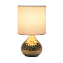 Simple Designs Hammered Gold Drip Mini Table Lamp, White Thumbnail - 1