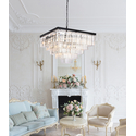Sydney 34 inch square crystal chandelier in matte black Thumbnail - 1