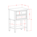 Modern End Table with 2 Drawers - Bedroom Nightstand Thumbnail - 1