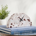 Gray and Black Engineered Marble Half-Circle Wall Clock - Ren-Wil Thumbnail - 1