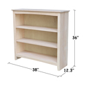 International Concepts Shaker Bookcase - Solid Wood Storage & Display - Thumbnail 12
