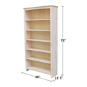 International Concepts 72" Shaker Bookcase - Solid Wood Furniture - Thumbnail 12