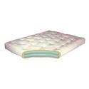 8" Double Foam & Cotton #611 21X39 Twin Loveseat Ottoman Black Duct Futon Mattress Thumbnail - 1
