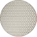 Nourison Grafix 8' x Round White/Grey Mid-Century Modern Indoor Rug Thumbnail - 1