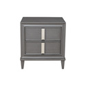 Alpine Furniture Lorraine 2 Drawer Nightstand, Dark Grey Thumbnail - 1