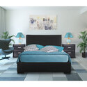 Camden Isle Hindes Upholstered Platform Bed, Black, King with 2 Nightstands Thumbnail - 1