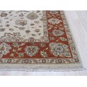 EORC Ivory Hand Knotted Wool Traditional Agra Rug, 8' 1 x 9'10 Thumbnail - 1
