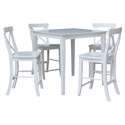 International Concepts 36" x 36" CounterHeight Dining Table with 4 X-Back Stools - 5 Piece Set Thumbnail - 1