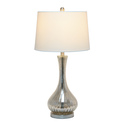 Lalia Home Speckled Mercury Tear Drop Table Lamp with White Fabric Shade Thumbnail - 1