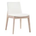 Moe's Home Collection Deco Oak Dining Chair White Pvc-Set Of Two Thumbnail - 1